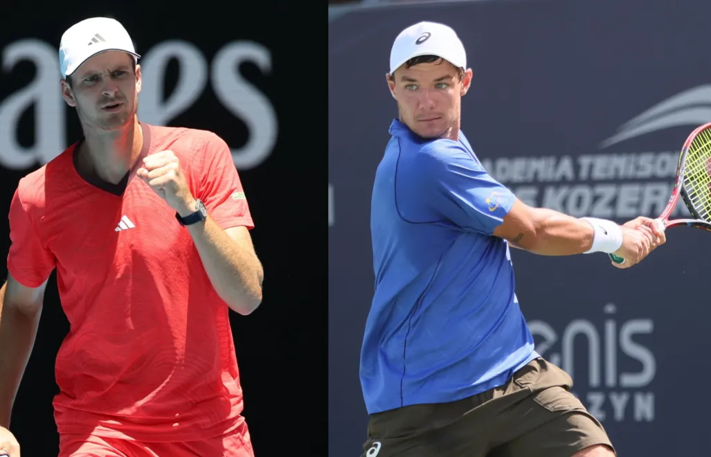 Hubert Hurkacz i Kamil Majchrzak. Fot. PAP/Marcin Cholewiński/Leszek Szymański