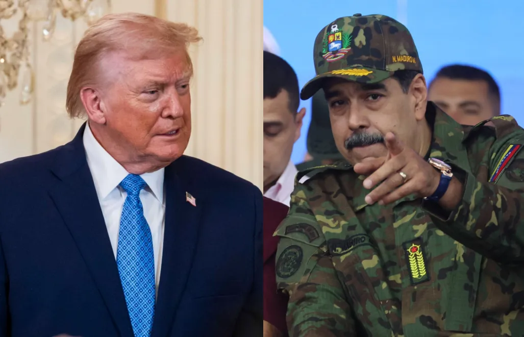 Prezydent USA Donald Trump i prezydent Wenezueli Nicolas Maduro. Fot. PAP/EPA/JIM LO SCALZO/MIGUEL GUTIERREZ