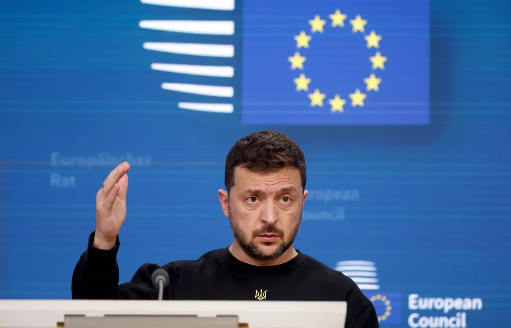 Wołodymyr Zełenski. Fot. EPA/CHRISTOPHER NEUNDORF