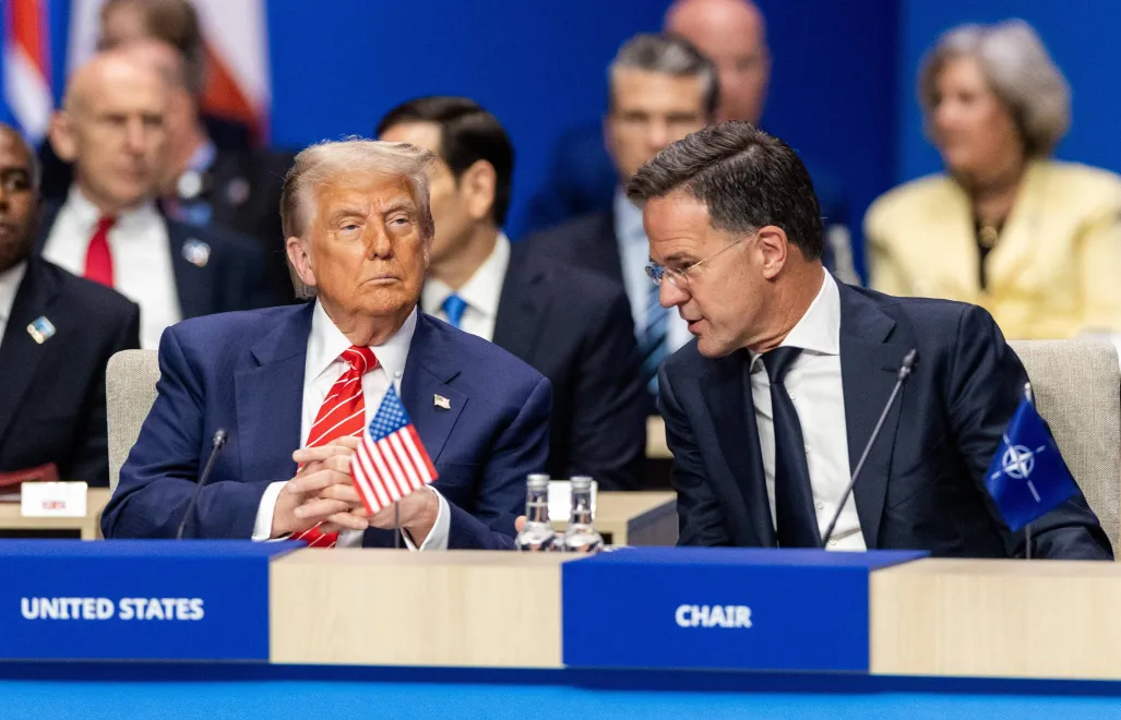 Prezydent USA Donald Trump i szef NATO Mark Rutte. Fot. PAP/EPA/		SEM VAN DER WAL