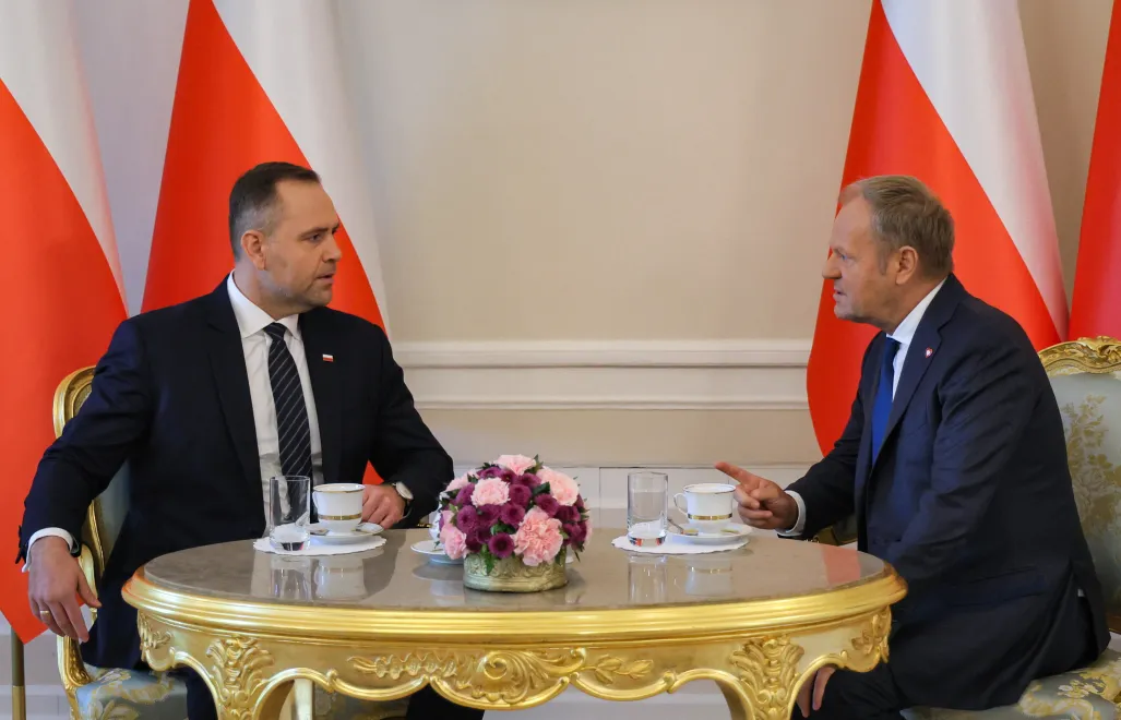 Karol Nawrocki (L) and Donald Tusk (R). Photo: PAP/Paweł Supernak