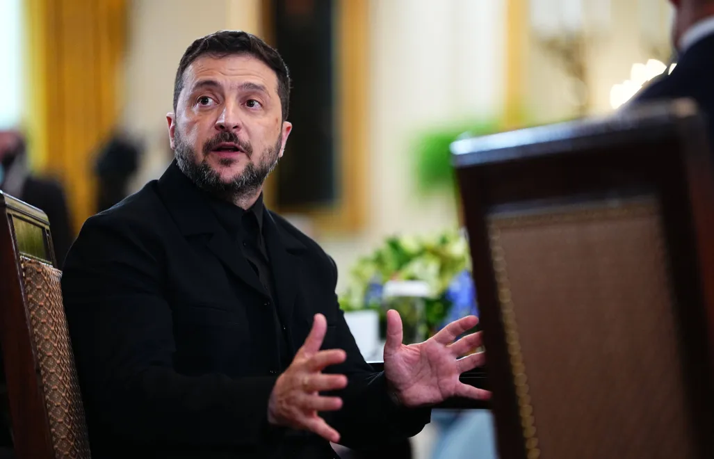 Wołodymyr Zełenski. Fot. EPA/AARON SCHWARTZ / POOL