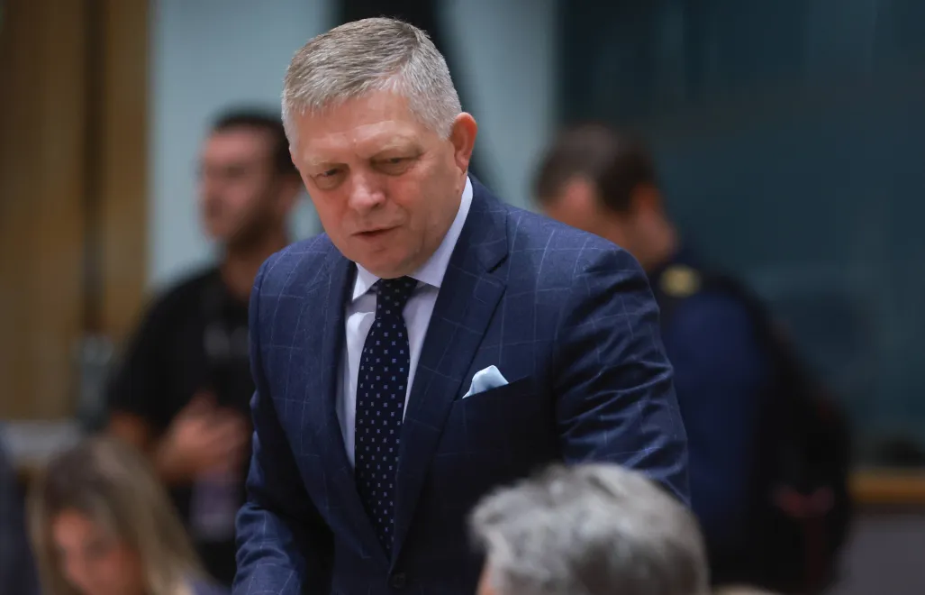 Premier Słowacji Robert Fico. Fot. PAP/EPA/OLIVIER HOSLET