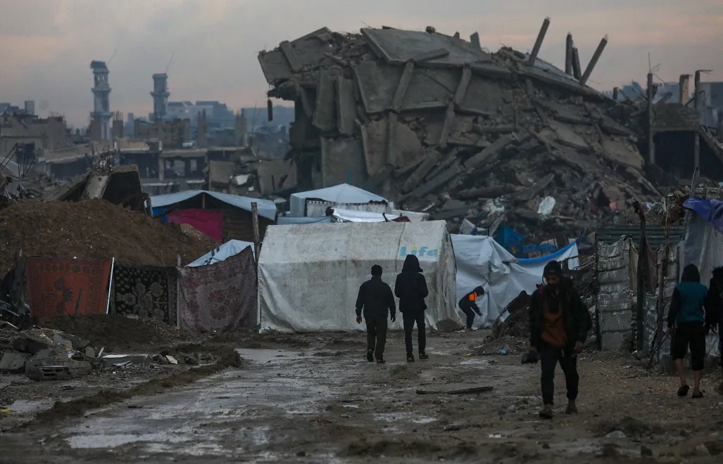 Zniszczona Strefa Gazy, fot. PAP/EPA/MOHAMMED SABER