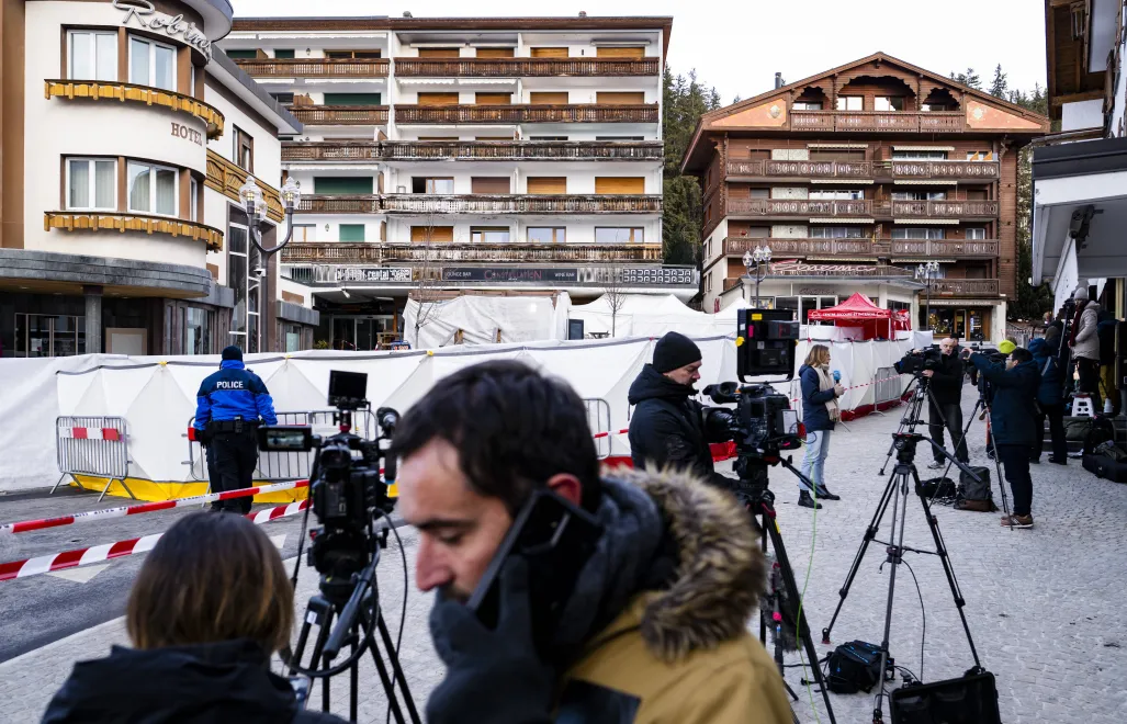 Tragic fire in the Swiss resort town of Crans-Montana. Fot. PAP/EPA/JEAN-CHRISTOPHE BOTT