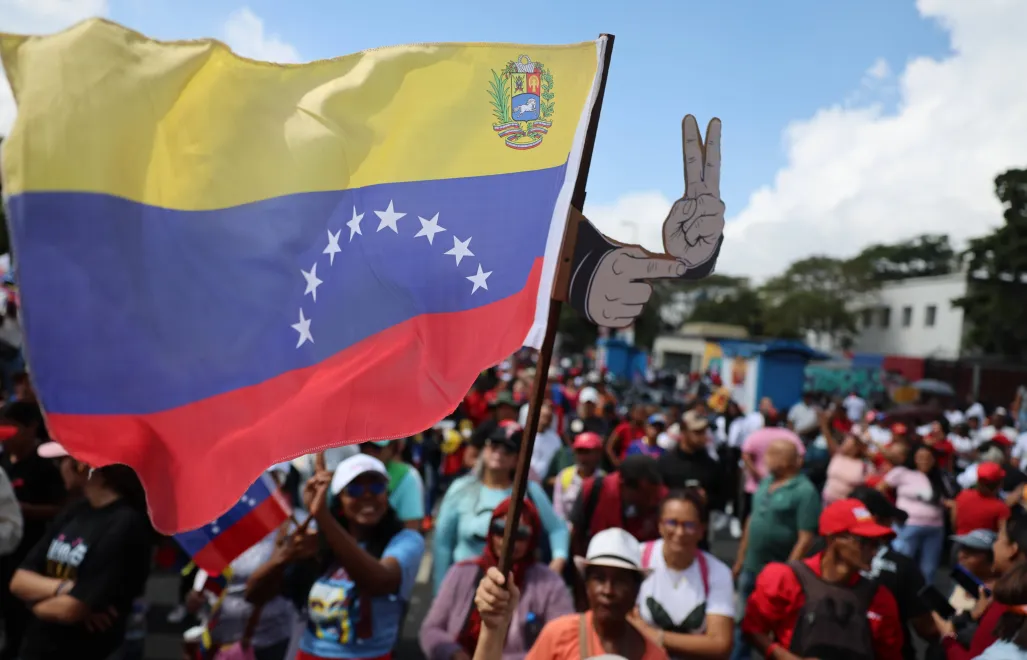 Prorządowy protest w Caracas, fot. PAP/EPA/EFE/Miguel Gutierrez