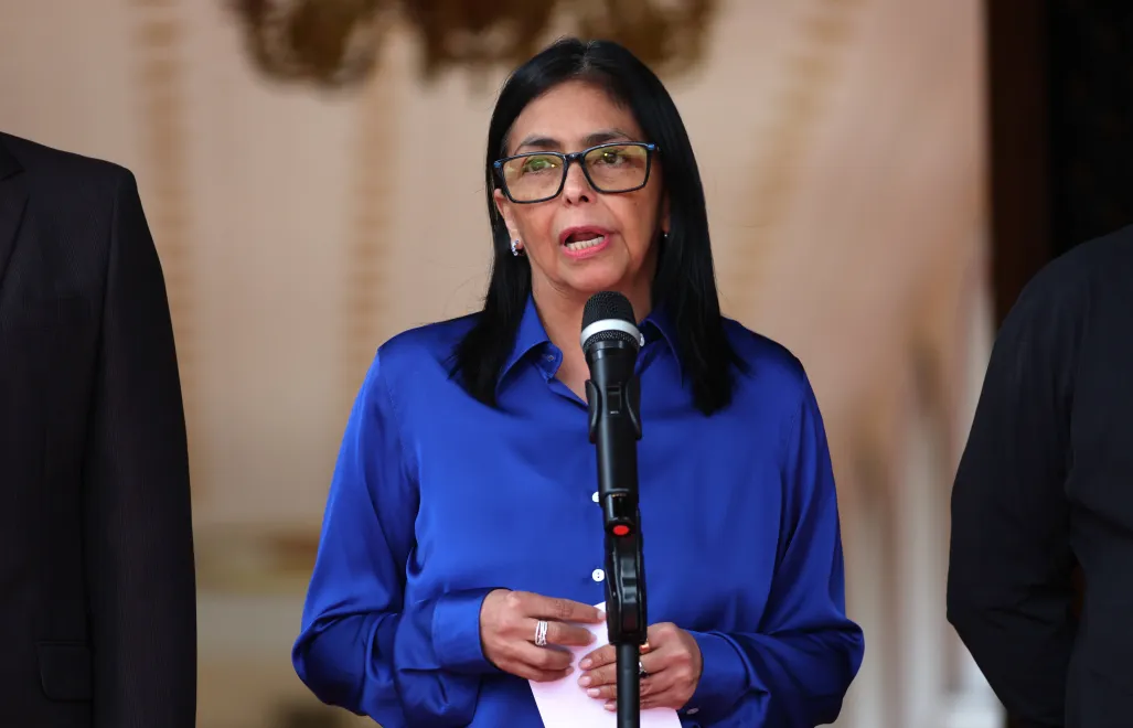 Pełniąca obowiązki prezydenta Wenezueli Delcy Rodriguez. Fot. PAP/EPA/MIGUEL GUTIERREZ