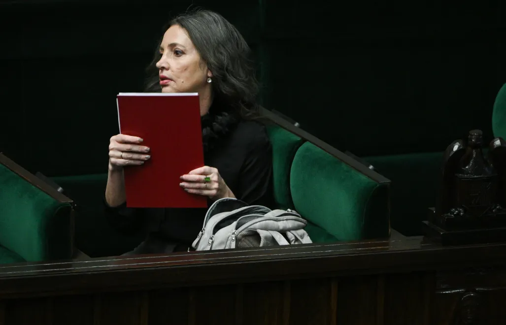  Przewodnicząca KRS Dagmara Pawełczyk-Woicka na sali plenarnej Sejmu, fot. PAP/Marcin Obara