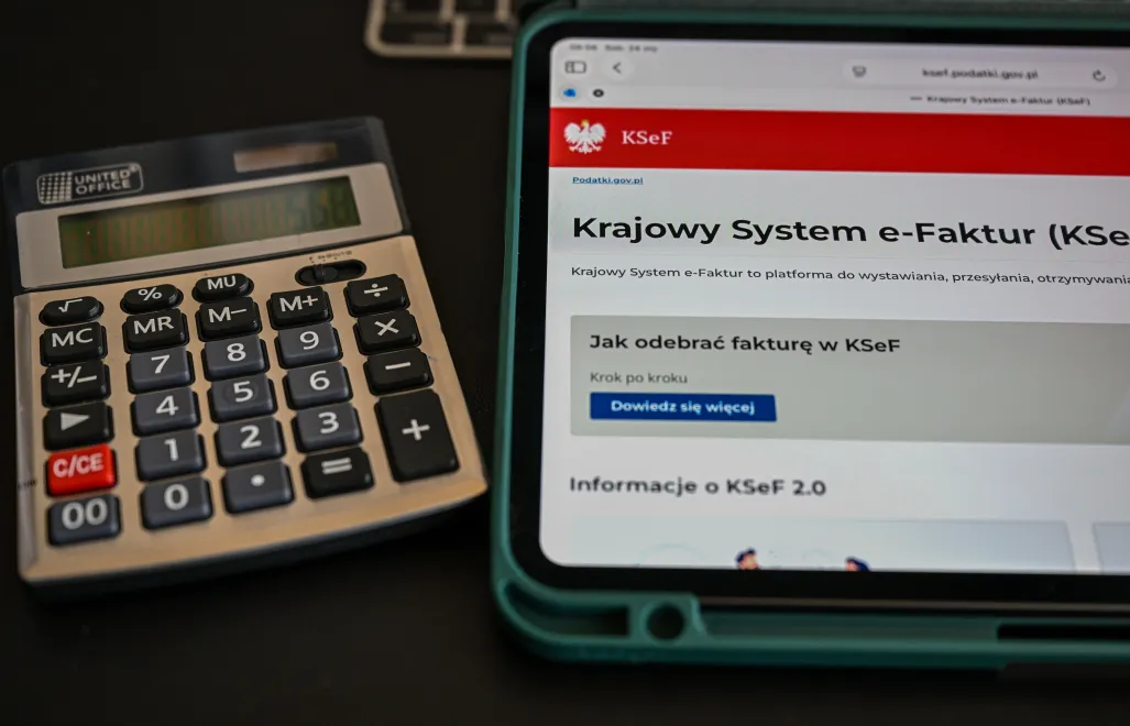  Strona internetowa logowania do Krajowego Systemu e-Faktur (KSeF) Fot. PAP/Darek Delmanowicz