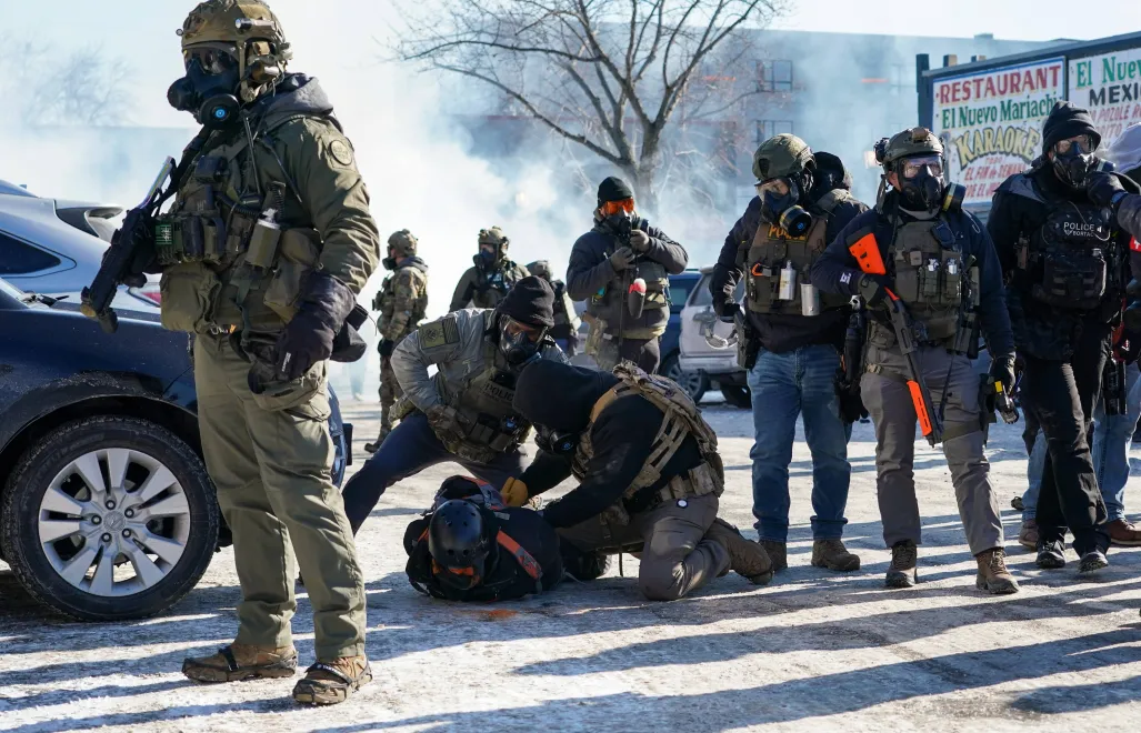 Агенты ICE в США. Fot. PAP/EPA/Craig Lassig