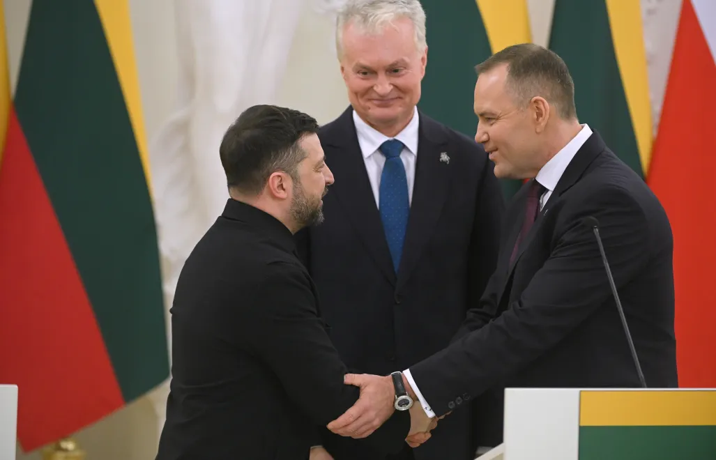 Президенты Польши, Литвы и Украины – Кароль Навроцкий, Гитанас Науседа и Владимир Зеленский Fot. PAP/Marcin Obara