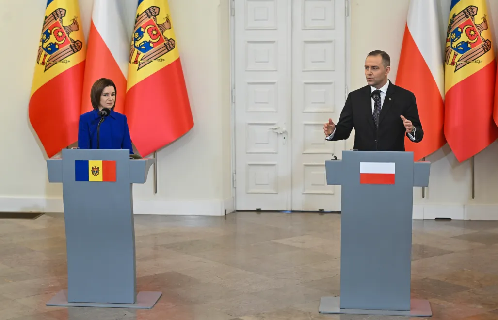 Мая Санду та Кароль Навроцький. Fot. PAP/Radek Pietruszka