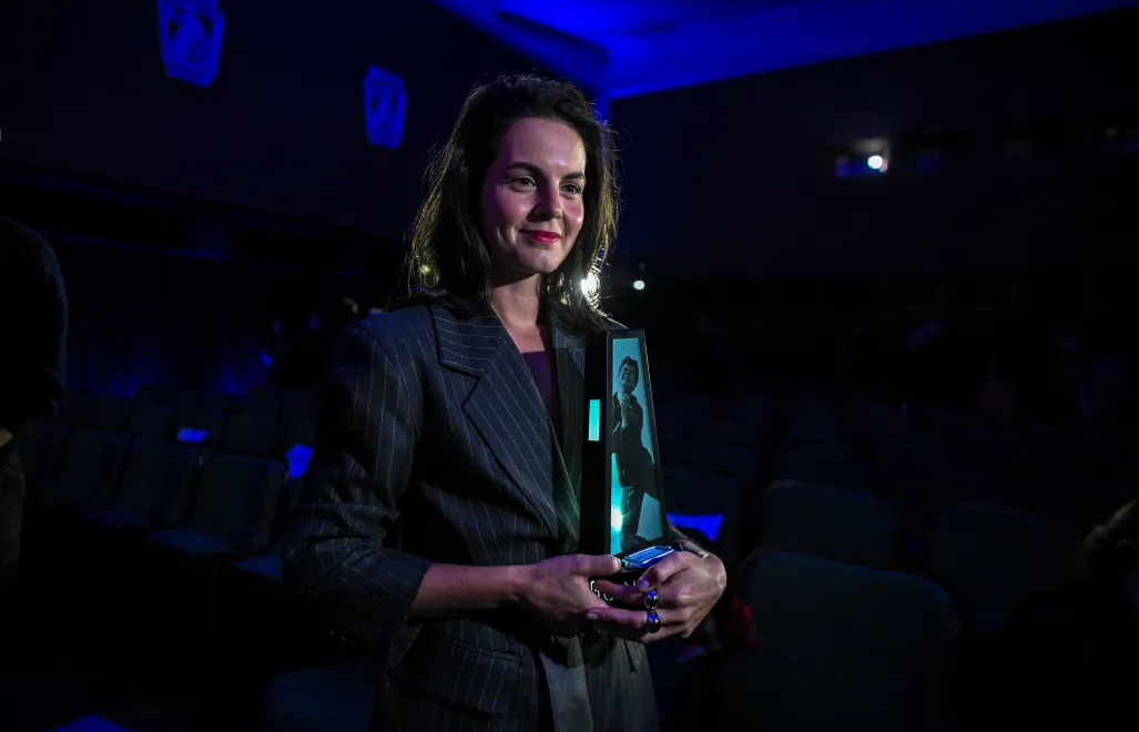 Uhonorowana za rolę w filmie „Dom dobry” aktorka Agata Turkot. Fot. PAP/Marcin Obara