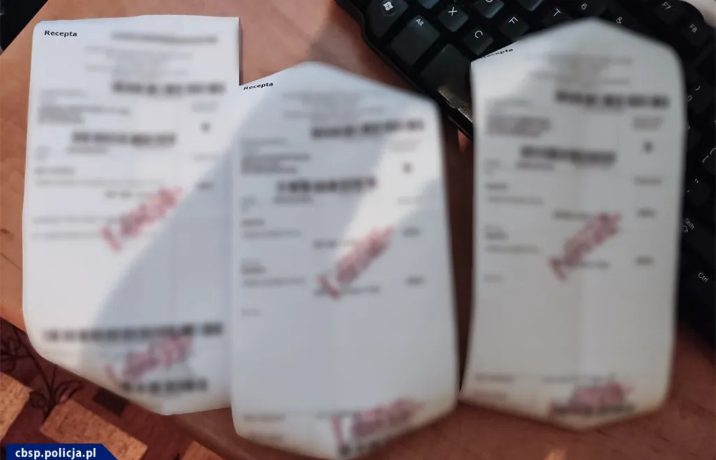 Zdjęcie poglądowe, recepty. Fot. cbsp.policja.pl