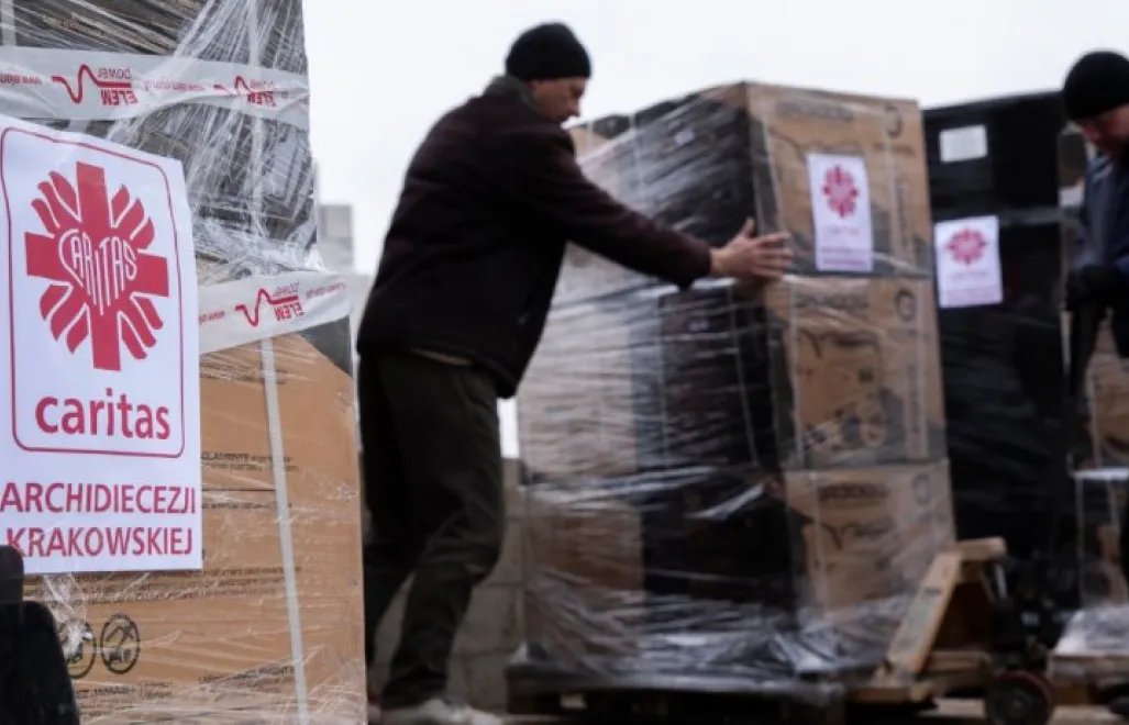 Pierwszy transport z pomocą dla Kijowa Caritasu Archidiecezji Krakowskiej, dotarł do Kijowa już w piątek. Fot. X/Archidiecezja Krakowska