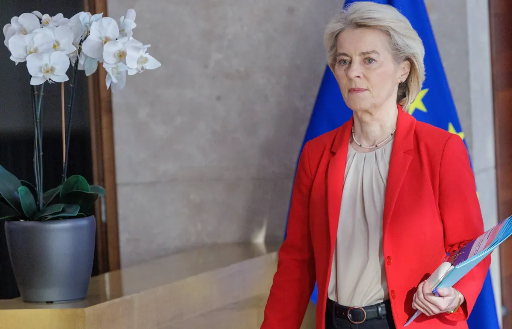 Szefowa KE Ursula von der Leyen. Fot. PAP/EPA/OLIVIER MATTHYS