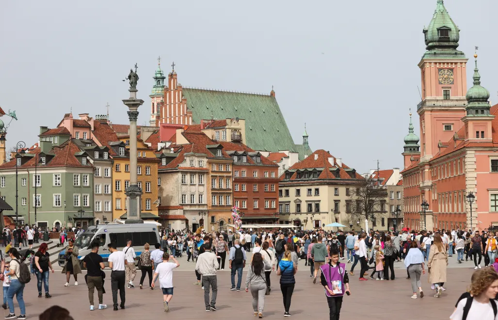 Замковая площадь в Варшаве. Фотоиллюстрация. Fot. PAP/Leszek Szymański