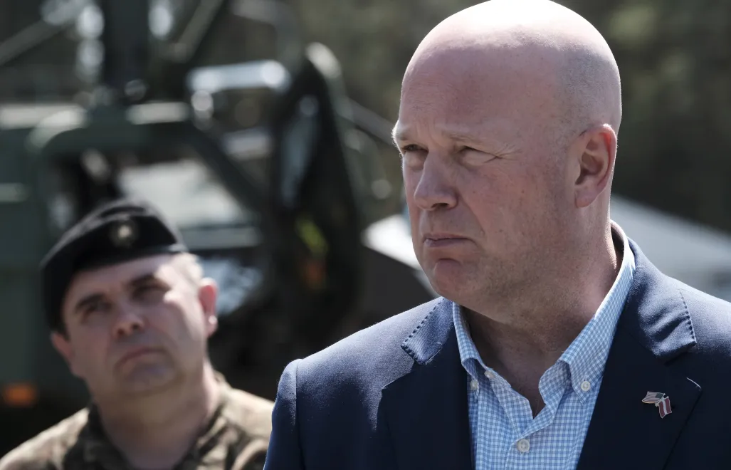 Ambasador USA przy NATO Matthew Whitaker. Fot. PAP/EPA/	VALDA KALNINA