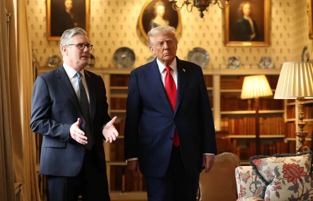 Keir Starmer i Donald Trump podczas wizyty prezydenta USA w Wielkiej Brytanii Fot. PAP/EPA/NEIL HALL