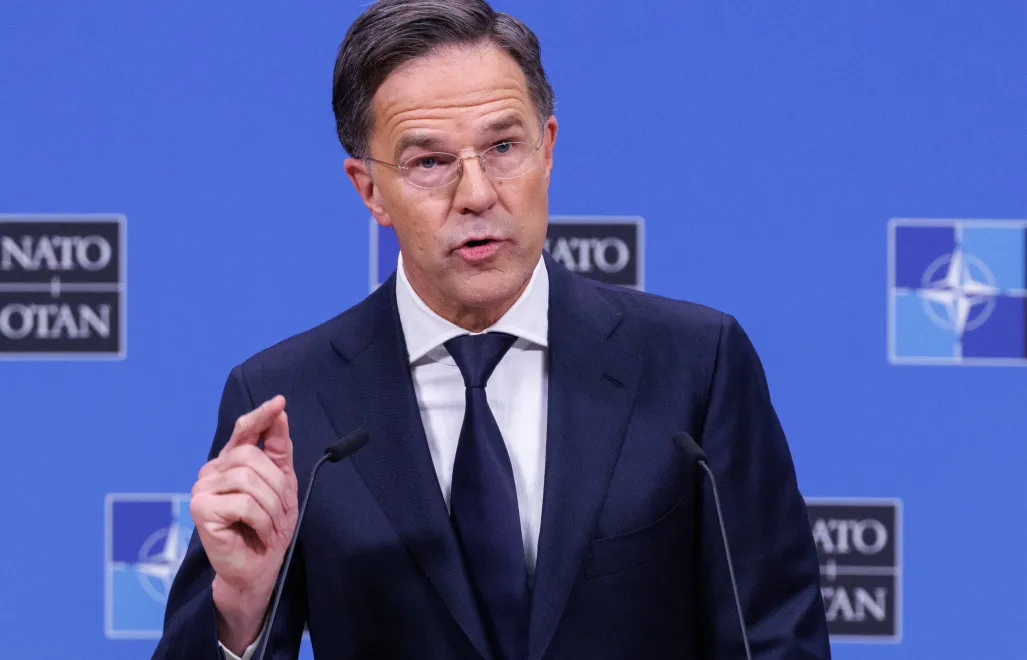 Sekretarz generalny NATO Mark Rutte. Fot. 	PAP/EPA/OLIVIER MATTHYS