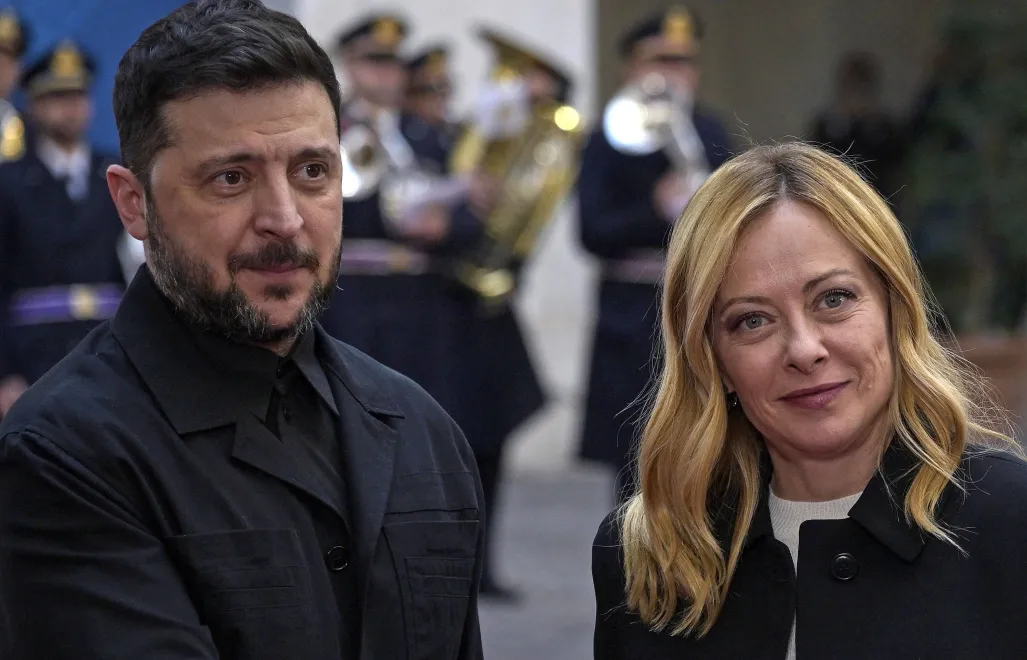 Prezydent Ukrainy Wołodymyr Zełenski i premier Włoch Giorgia Meloni. Fot. PAP/EPA/RICCARDO ANTIMIANI