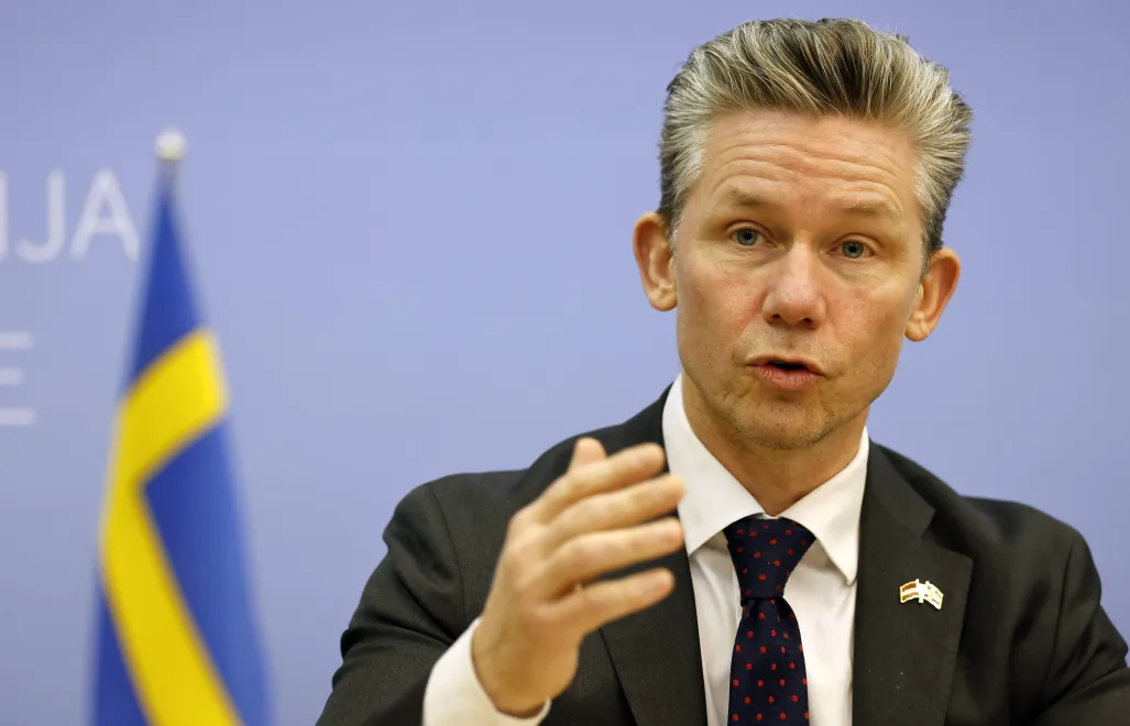 Министр обороны Швеции Пол Йонсон. Fot. PAP/EPA/TOMS KALNINS