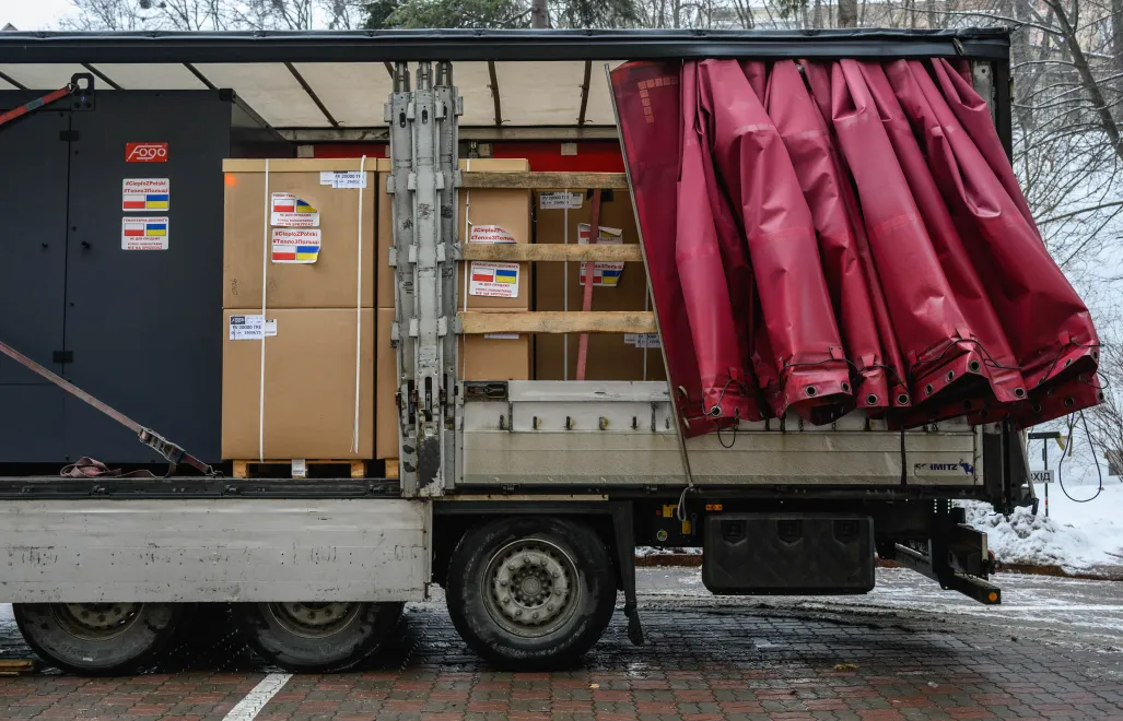 Передача генераторов Украине в рамках акции "Тепло из Польши для Киева".  Fot. PAP/Vladyslav Musiienko