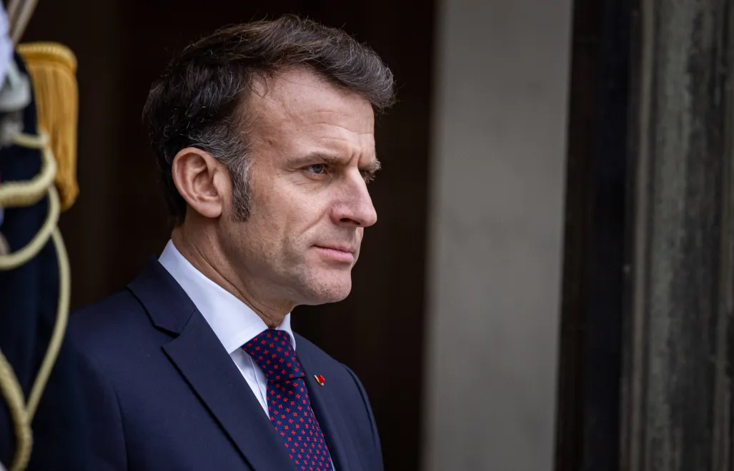 Prezydent Francji Emmanuel Macron. Fot. PAP/EPA/CHRISTOPHE PETIT TESSON
