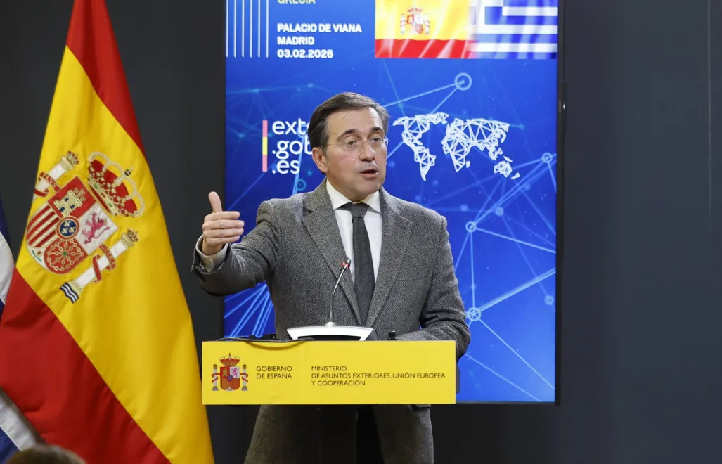 Szef hiszpańskiej dyplomacji Jose Manuel Albares. Fot. PAP/EPA/Mariscal