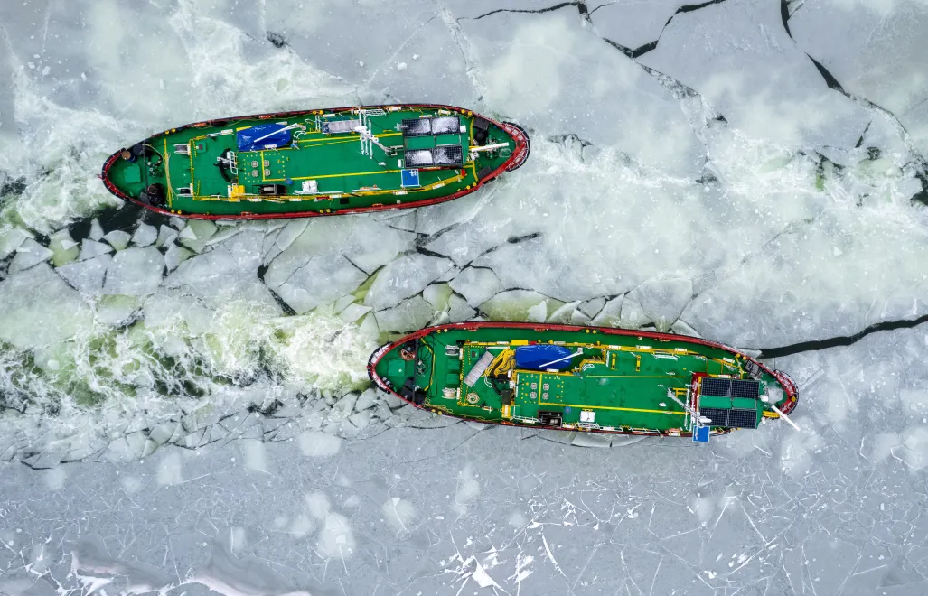 Lodołamacze liniowe Fot. PAP/Marcin Gadomski