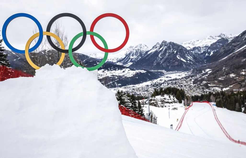 Koła olimpijskie w Bormio, fot. PAP/EPA/KEYSTONE/MICHAEL BUHOLZER