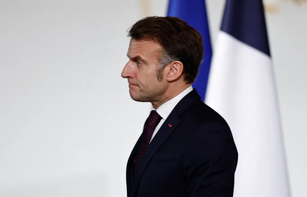 Prezydent Francji Emmanuel Macron. Fot. PAP/EPA/BENOIT TESSIER / POOL