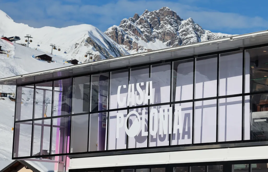Casa Polonia, czyli Mobilny Dom Polski funkcjonujący podczas XXV Zimowych Igrzysk Olimpijskich Mediolan–Cortina 2026 w Livigno. Fot. PAP/Grzegorz Momot