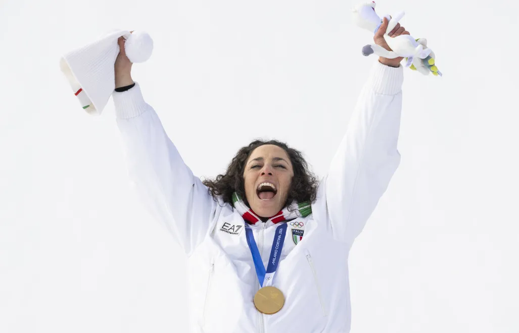Federica Brignone. Fot. PAP/EPA/	JEAN-CHRISTOPHE BOTT