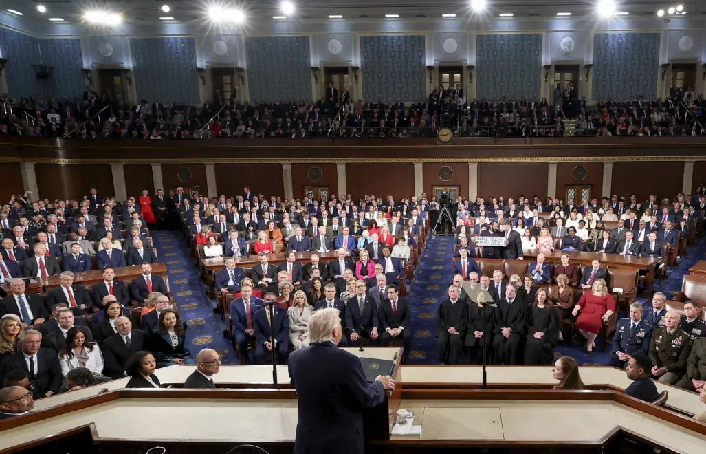 Kongres USA, orędzie Donalda Trumpa. Fot. PAP/EPA/JESSICA KOSCIELNIAK