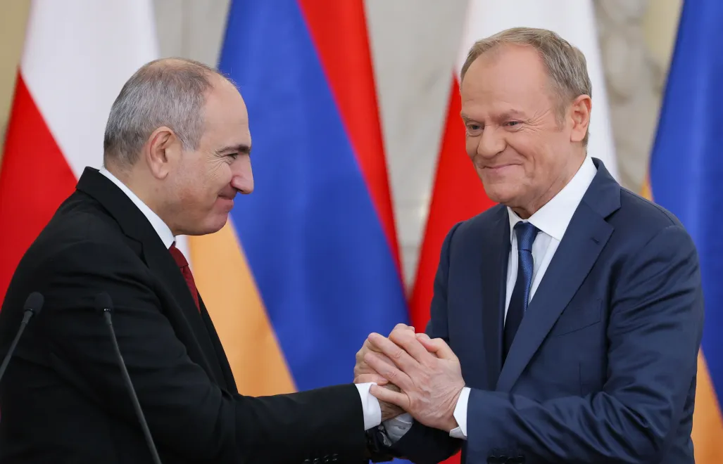 Нікол Пашинян і Дональд Туск. Fot. PAP/Paweł Supernak