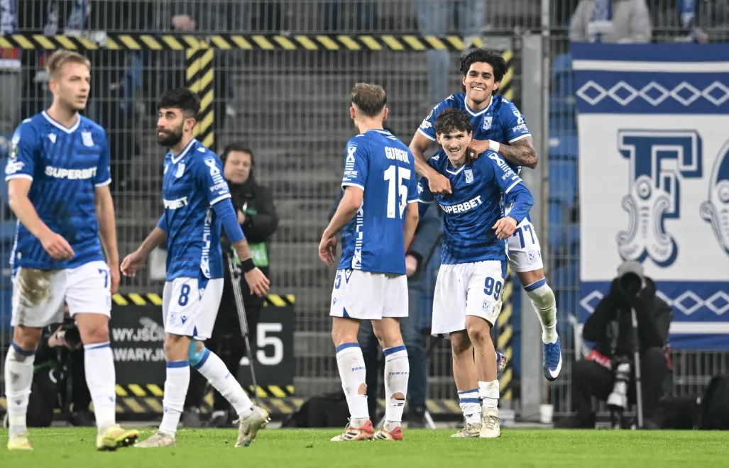 Piłkarze Lecha Poznań. Fot. PAP/Jakub Kaczmarczyk