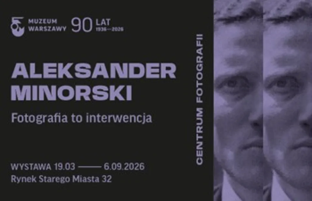 Projekt graficzny: Joanna Bębenek. Portret Aleksandra Minorskiego, autorstwo nieznane, lata 30.–40. XX wieku, zbiory Muzeum Warszawy