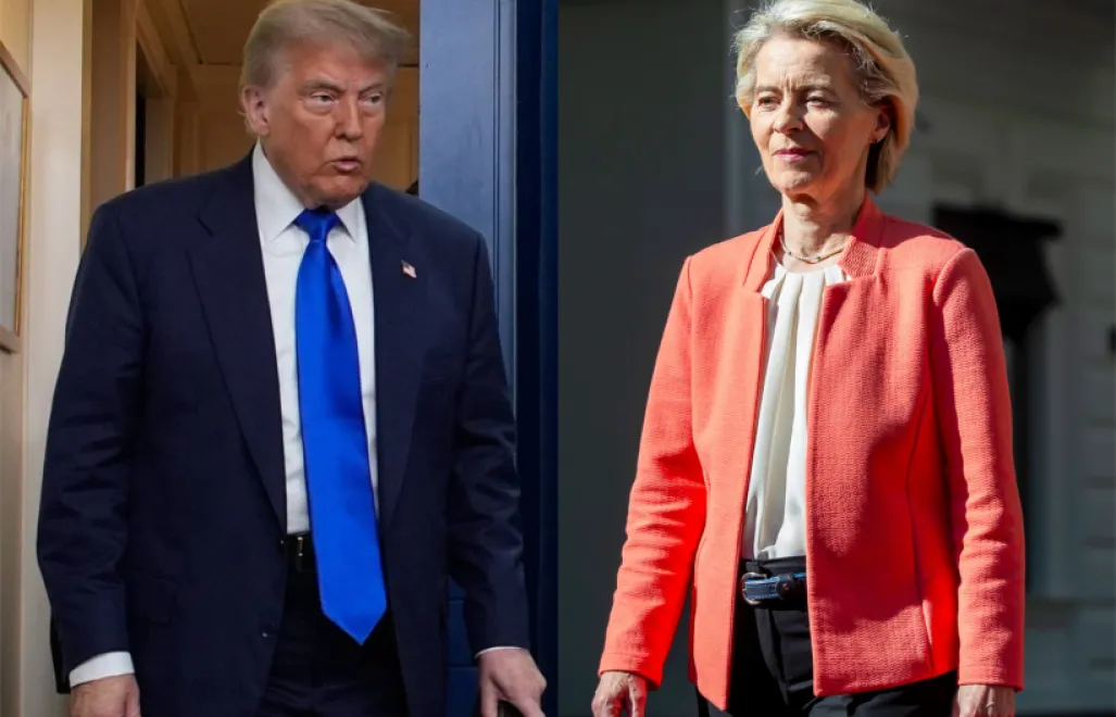 Prezydent USA Donald Trump i przewodnicząca KE Ursula von der Leyen. Fot. PAP/EPA/YURI GRIPAS /DUMITRU DORU/ POOL