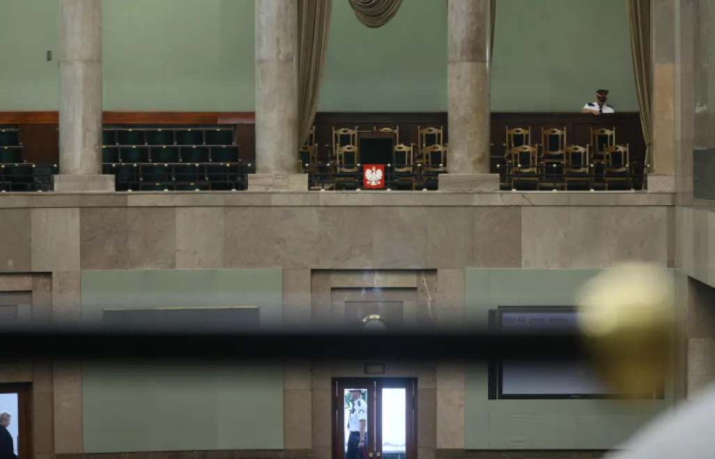 Loża prezydencka w sali obrad Sejmu. Fot. PAP/Leszek Szymański