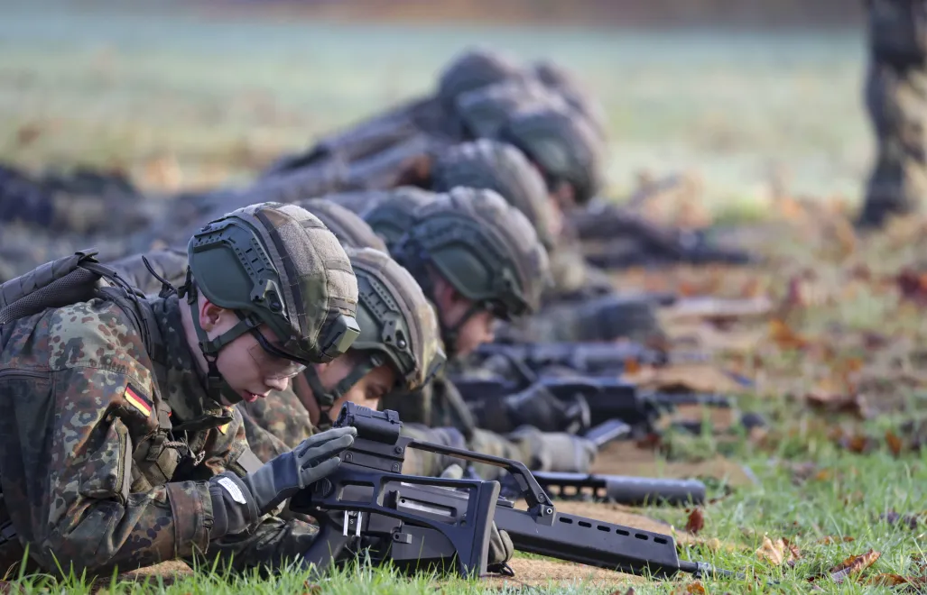 Учения в немецкой армии.	Fot. PAP/EPA/CHRISTOPHER NEUNDORF