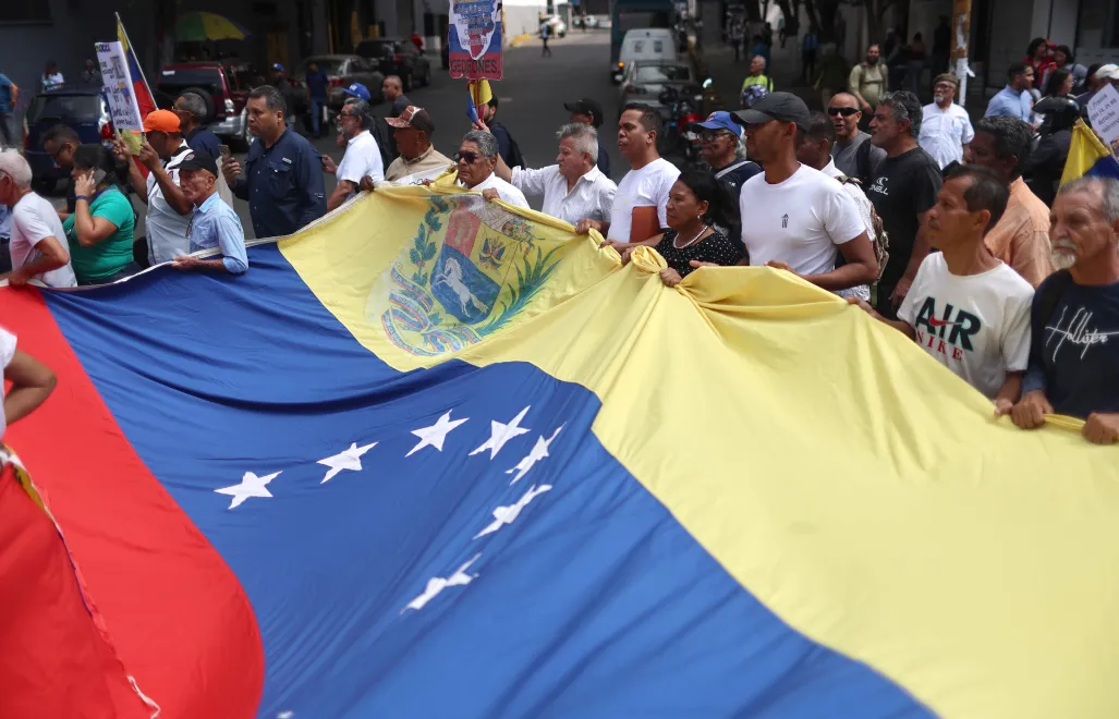 Protesty w Caracas. Fot. PAP/EPA/MIGUEL GUTIERREZ
