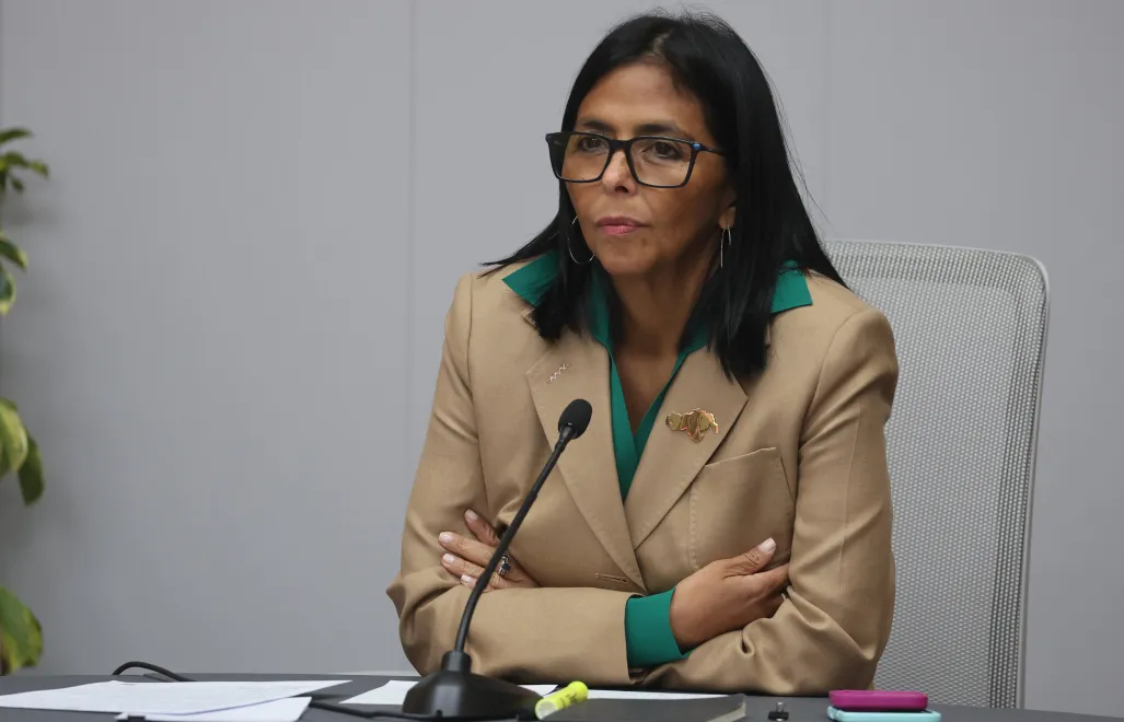 Następczyni Nicolasa Maduro, Delcy Rodriguez. Fot. PAP/EPA/Miguel Gutiérrez