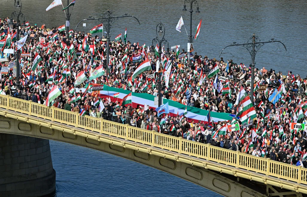  „Marszu Pokoju” w Budapeszcie organizowany przez Viktora Orbana, fot. PAP/EPA/MTI?Zoltan Mathe