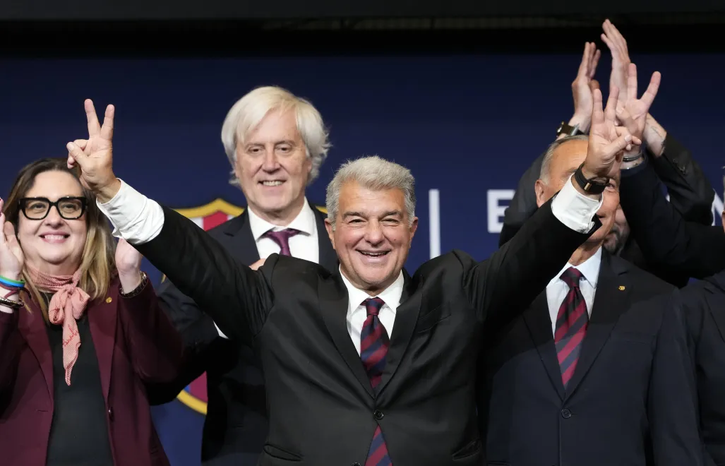 Prezes FC Barcelony Joan Laporta. Fot. PAP/EPA/Enric Fontcuberta