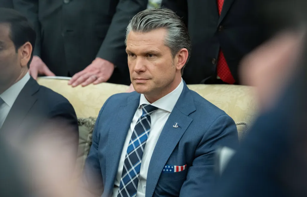 Szef Pentagonu Pete Hegseth. Fot. PAP/EPA/Aaron Schwartz /POOL