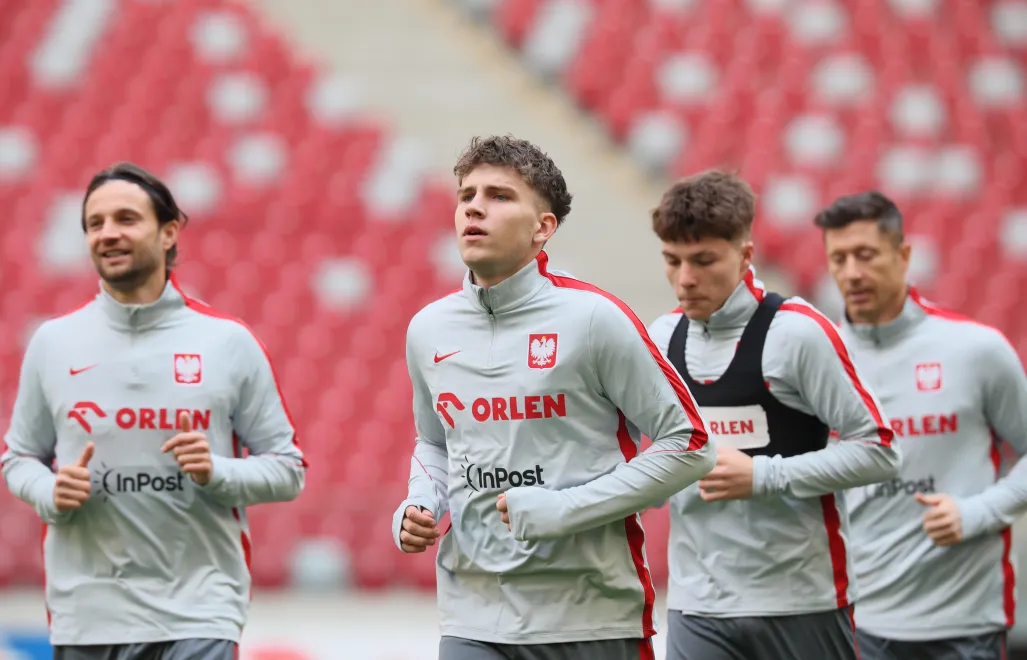 Trening piłkarskiej reprezentacji Polski na PGE Narodowym w Warszawie. Fot. PAP/	Leszek Szymański