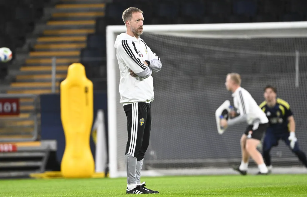 Trener reprezentacji Szwecji Graham Potter, fot. PAP/EPA/TT NEWS AGENCY/Fredrik Sandberg