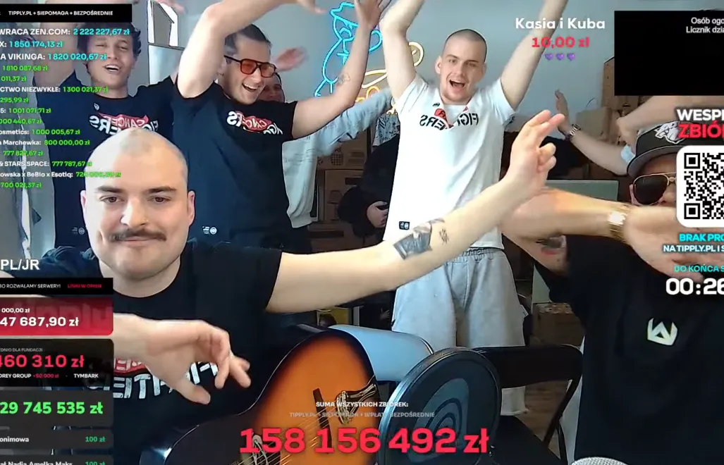 Zrzut ekranu z prowadzonej relacji. Źródło: Youtube/Łatwogang