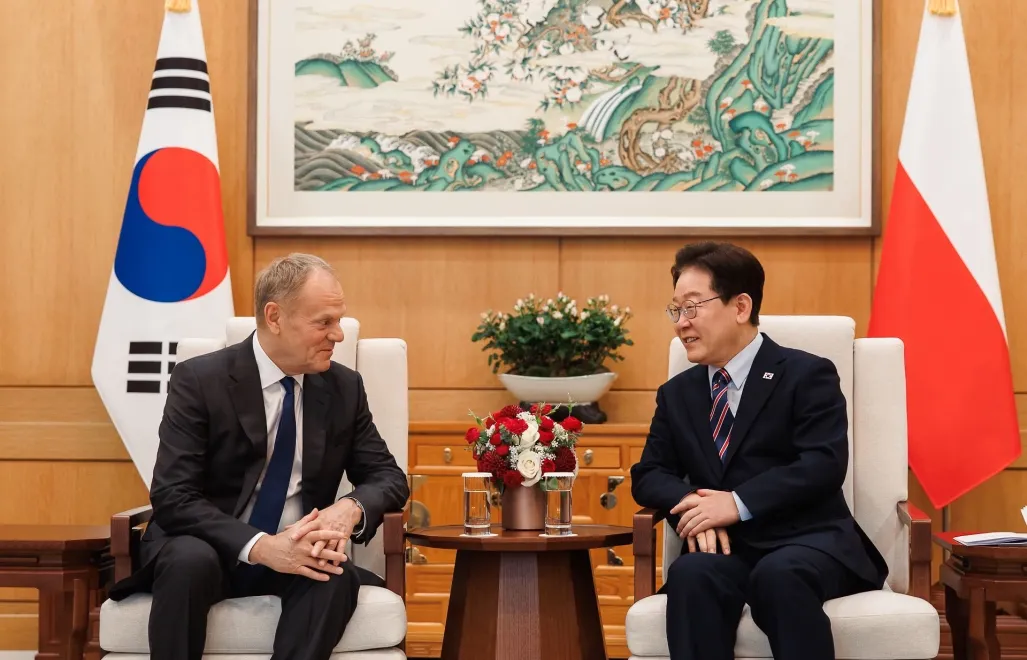 Премьер Польши Дональд Туск и президент Республики Корея Ли Чжэ Мён. Fot. X@PremierRP